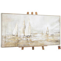 GEMÄLDE Sonnenblendung Schattenfugenrahmen Beige 200x100 cm - Beige, Holz (200/100cm) - YS-art gallery