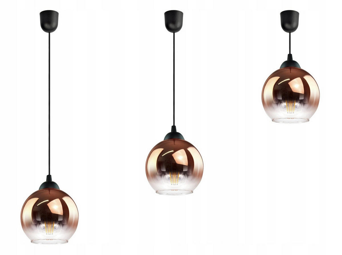 PENDELLEUCHTE MASUR - Transparent/Goldfarben, Glas/Metall (15/15/80cm) - kiki design