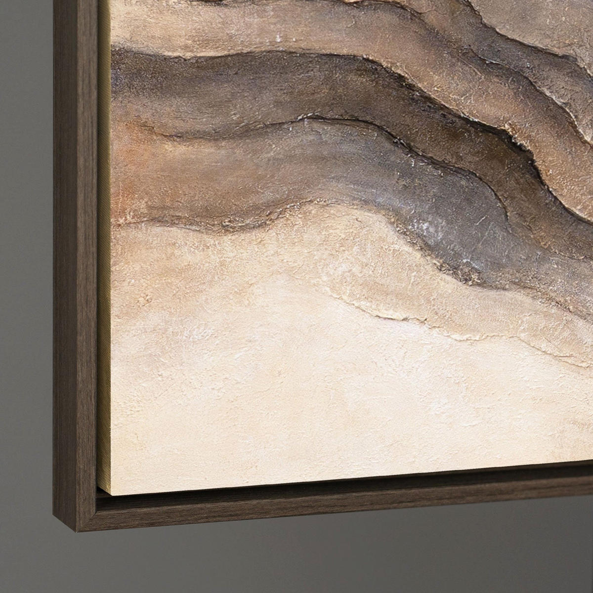 GEMÄLDE Erinnerung der Erde Schattenfugenrahmen Grau 120x80 cm - Grau, Holz (120/80cm) - YS-art gallery