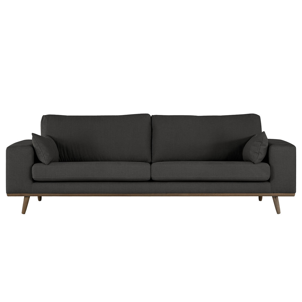 3-SITZER SOFA - Anthrazit, Naturmaterialien (237/81/88cm) - home24