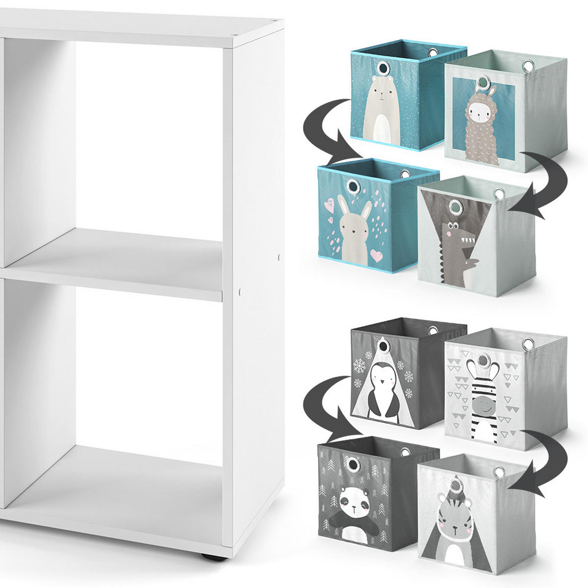 DĚTSKÁ POLIČKA Tetra Bílá - bílá, kompozitní dřevo (72.6/72/29cm) - Vicco