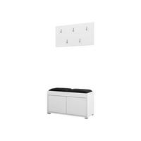 GARDEROBEN-SET Gesita VII - Silberfarben/Schwarz, Holzwerkstoff/Kunststoff (84/45/35cm) - MIRJAN24