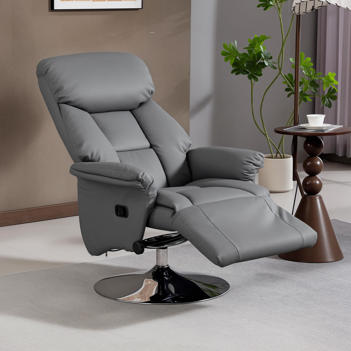 RELAXSESSEL DE-15439 360° drehbar mit 130° Neigung Grau - Grau, Metall (78/109/80cm) - ComfortXL