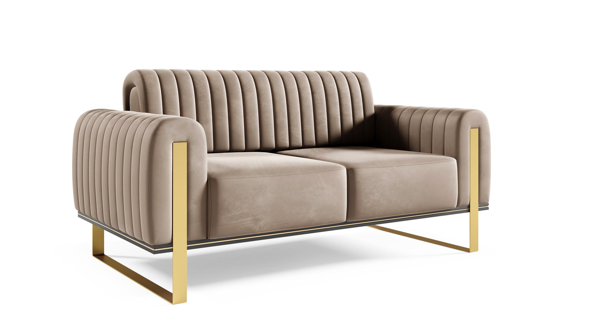 SOFA Valerie 2-sitzer - Braun, Holzwerkstoff/Textil (164/79/90cm) - Fun Möbel