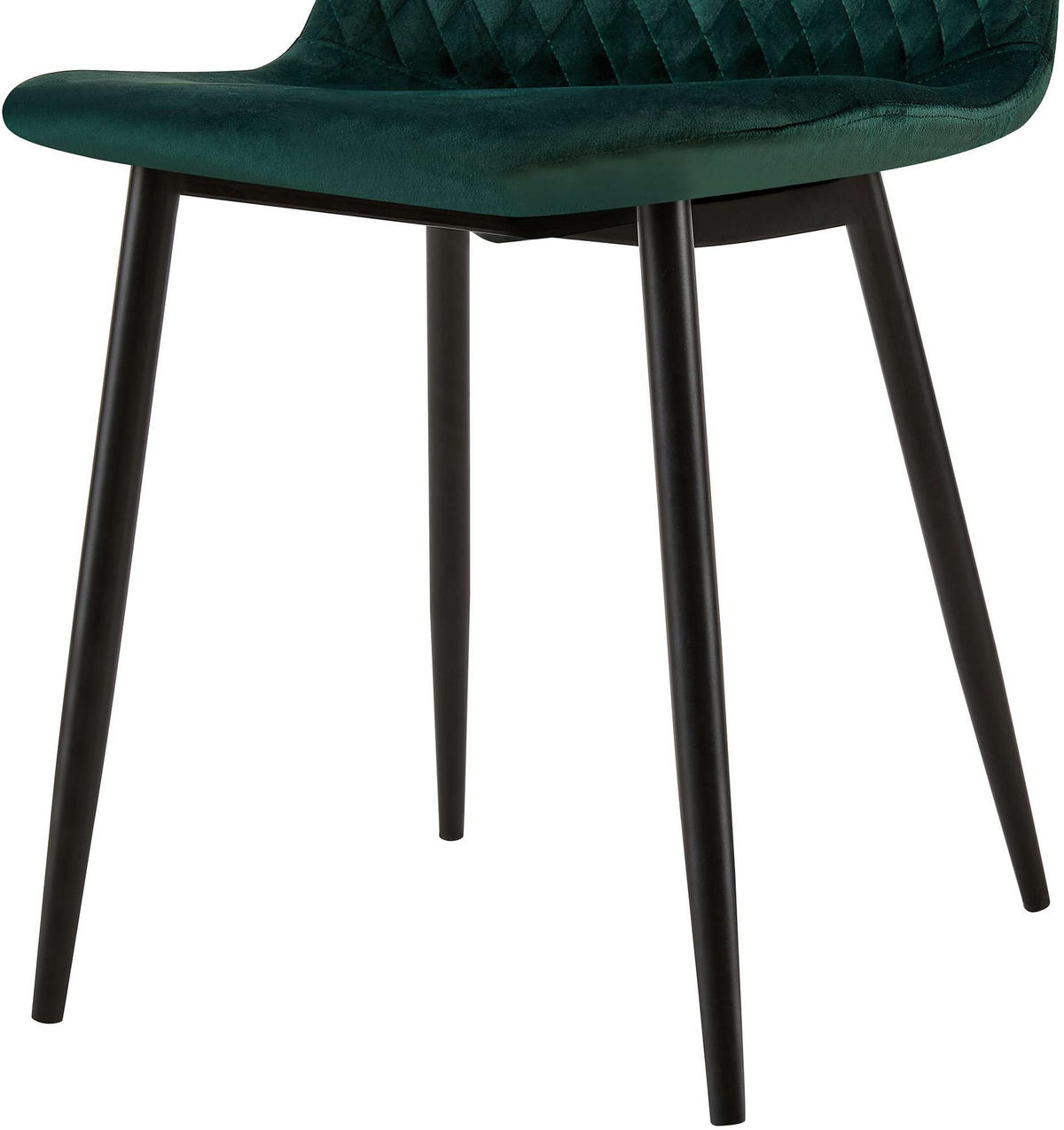 STUHL Samt Grün - Schwarz/Grün, Textil/Metall (44/88/54cm) - CLP