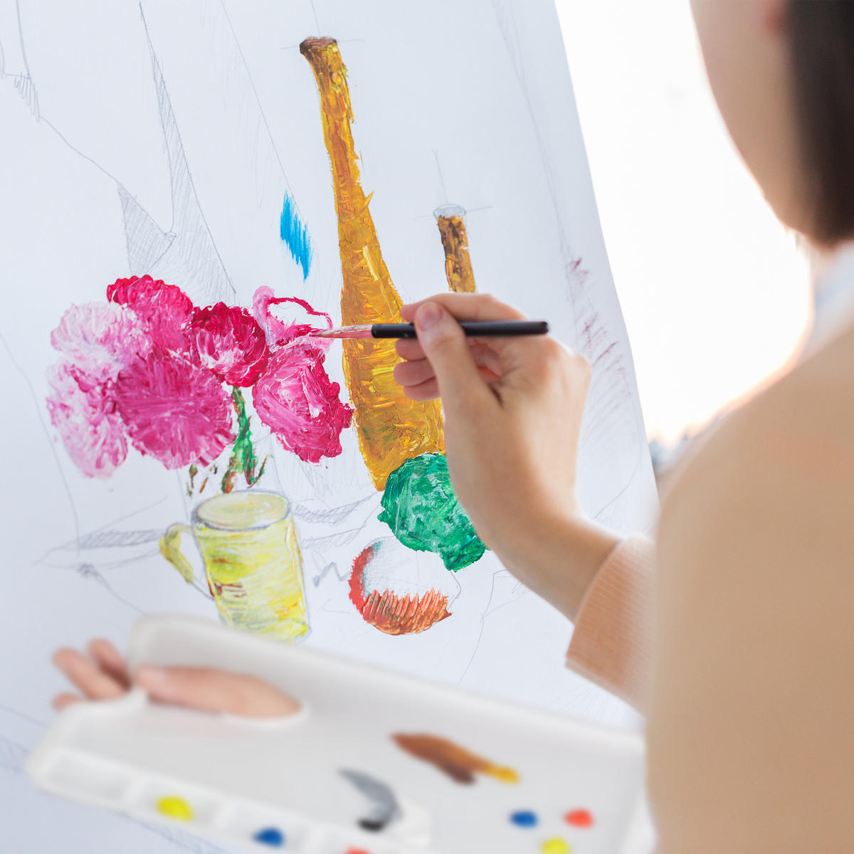 MISCHPALETTE - Weiß, Kunststoff (33.5/1/23cm) - Relaxdays