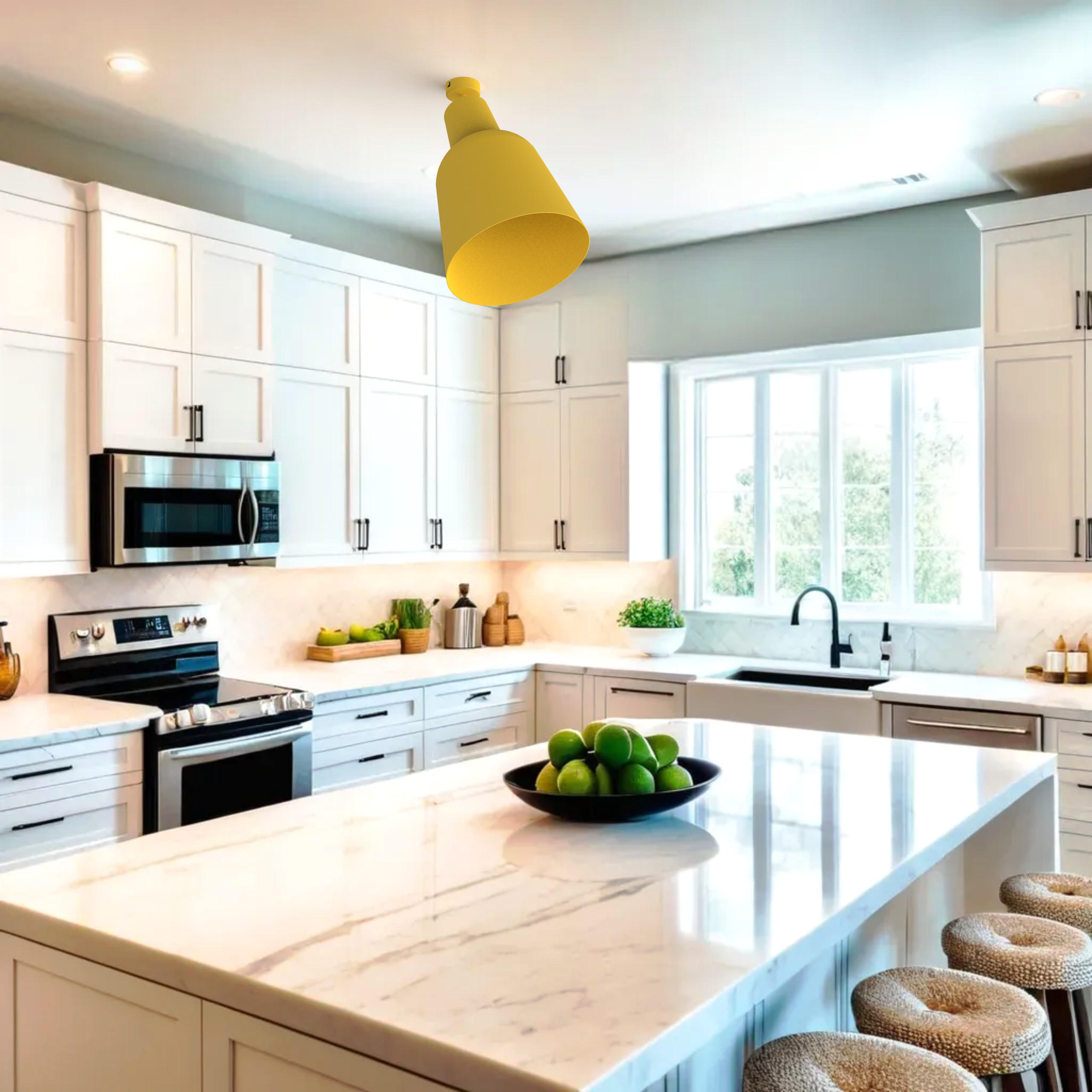 DECKENLEUCHTE - Gelb, Metall (25/25/32.5cm) - Lumicom