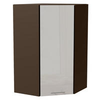 ECK-HÄNGESCHRANK Essen W4/10/60 Weiß Hochglanz / Lava Matt 60 / 60 / 96cm - Dunkelgrau/Weiß Hochglanz, Holz/Holzwerkstoff (60/96/60cm) - Feldmann-Wohnen