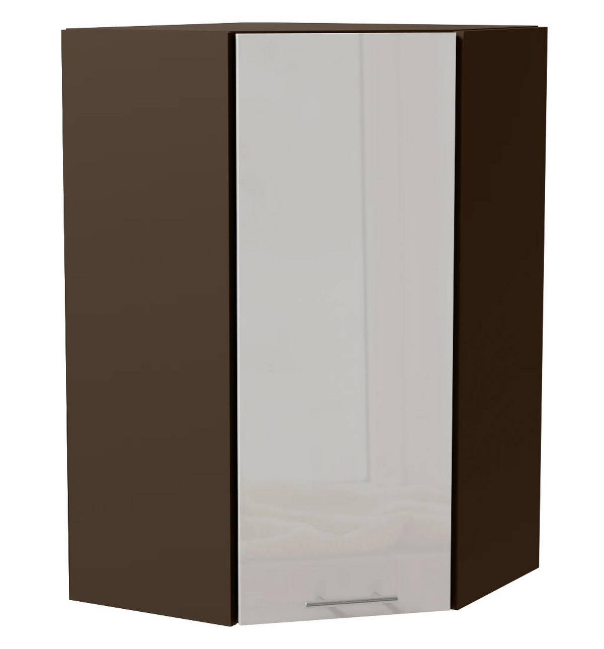 ECK-HÄNGESCHRANK Essen W4/10/60 Weiß Hochglanz / Lava Matt 60 / 60 / 96cm - Dunkelgrau/Weiß Hochglanz, Holz/Holzwerkstoff (60/96/60cm) - Feldmann-Wohnen