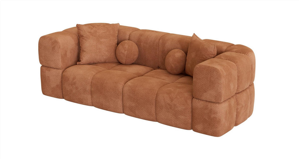 SOFA 3-sitzer Vega - Rotbraun, Holzwerkstoff/Textil (250/77/103cm) - Fun Möbel