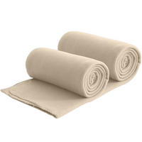 2ER Set Fleecedecken 130x160 eco-line aus 100% recyceltem Material beige - Beige, Textil (130/160cm) - wometo