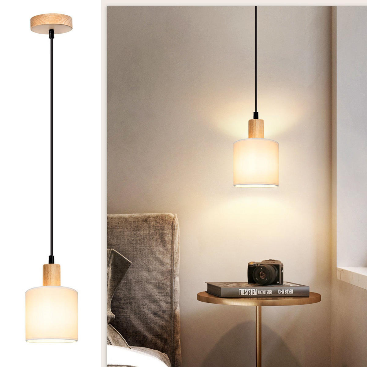 PENDELLEUCHTE Maximilian 10/2.5/173 cm - Weiß, Metall (10/2.5/173cm) - ZMH