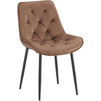 STUHL Samt braun - Schwarz/Braun, Textil/Metall (52/84/59cm) - CLP