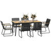 SITZGRUPPE 7-teilig Metall Essgruppe für 6 Personen Esstisch mit Tisch 6 Stühlen - Naturfarben, Metall - Outsunny
