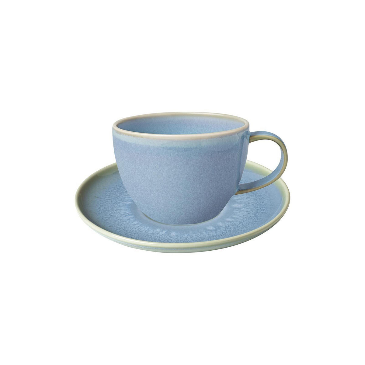 KAFFEETASSE MIT UNTERTASSE Crafted Blueberry 170 ml 2er Set - Hellblau, Keramik (14.9/8.4/14.9cm) - like.Villeroy & Boch