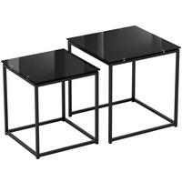 COUCHTISCH aus Stahl 42x42x42/50x50x52 cm in Schwarz - Schwarz, Metall (50/50/52cm) - Modfu