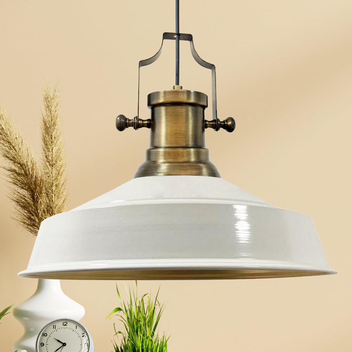 HÄNGELAMPE Asletl Industrial 40/36 cm - Weiß, Metall (36/40/36cm) - Bamyum
