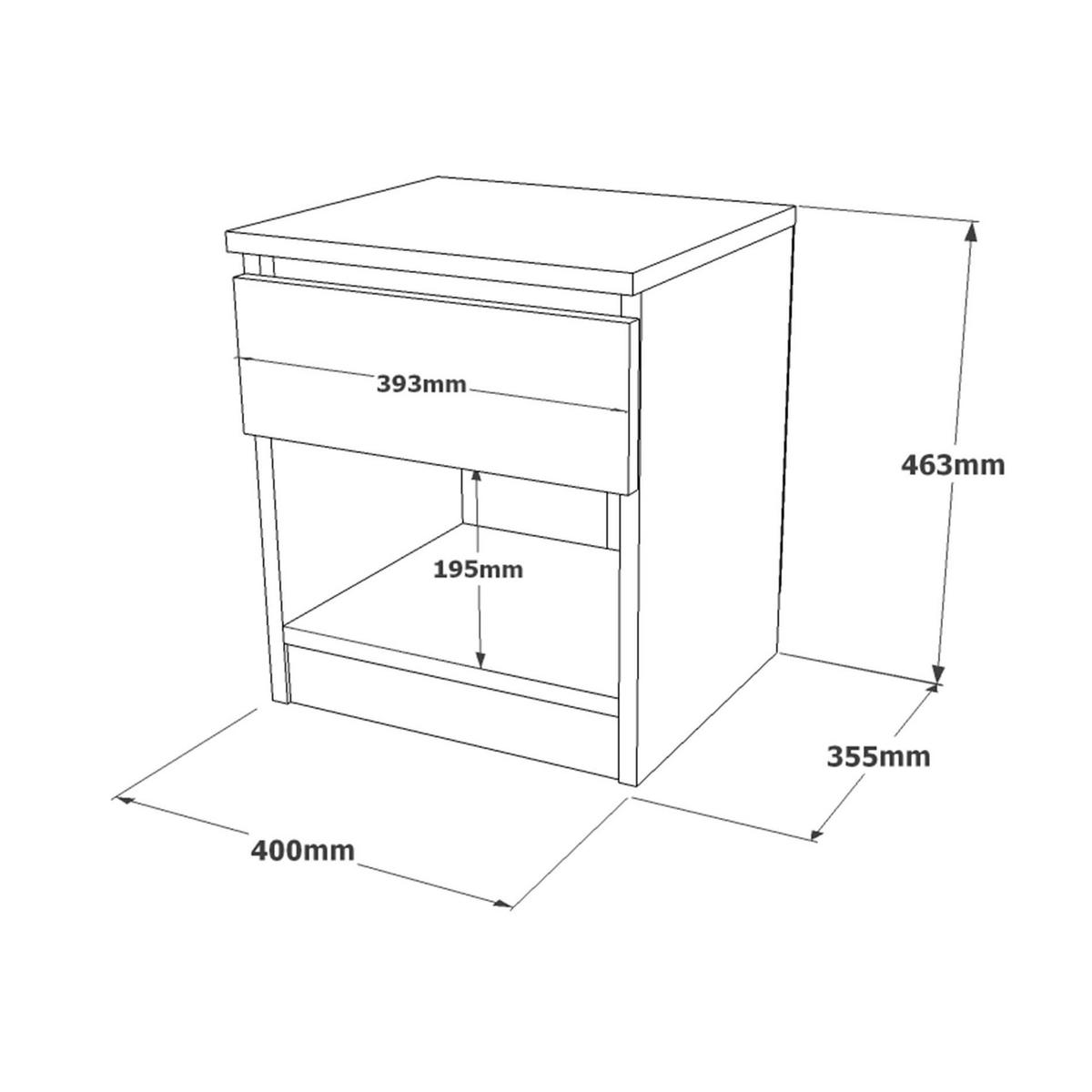 NACHTTISCH 40/35,5/46,5 cm - Grau, Holz (40/46.5/35.5cm) - Mobili Rebecca