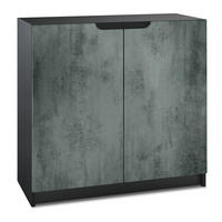 KOMMODE Logan Fronten in Beton Dunkel Optik - Dunkelgrau, Holzwerkstoff (82/78/37cm) - Vladon