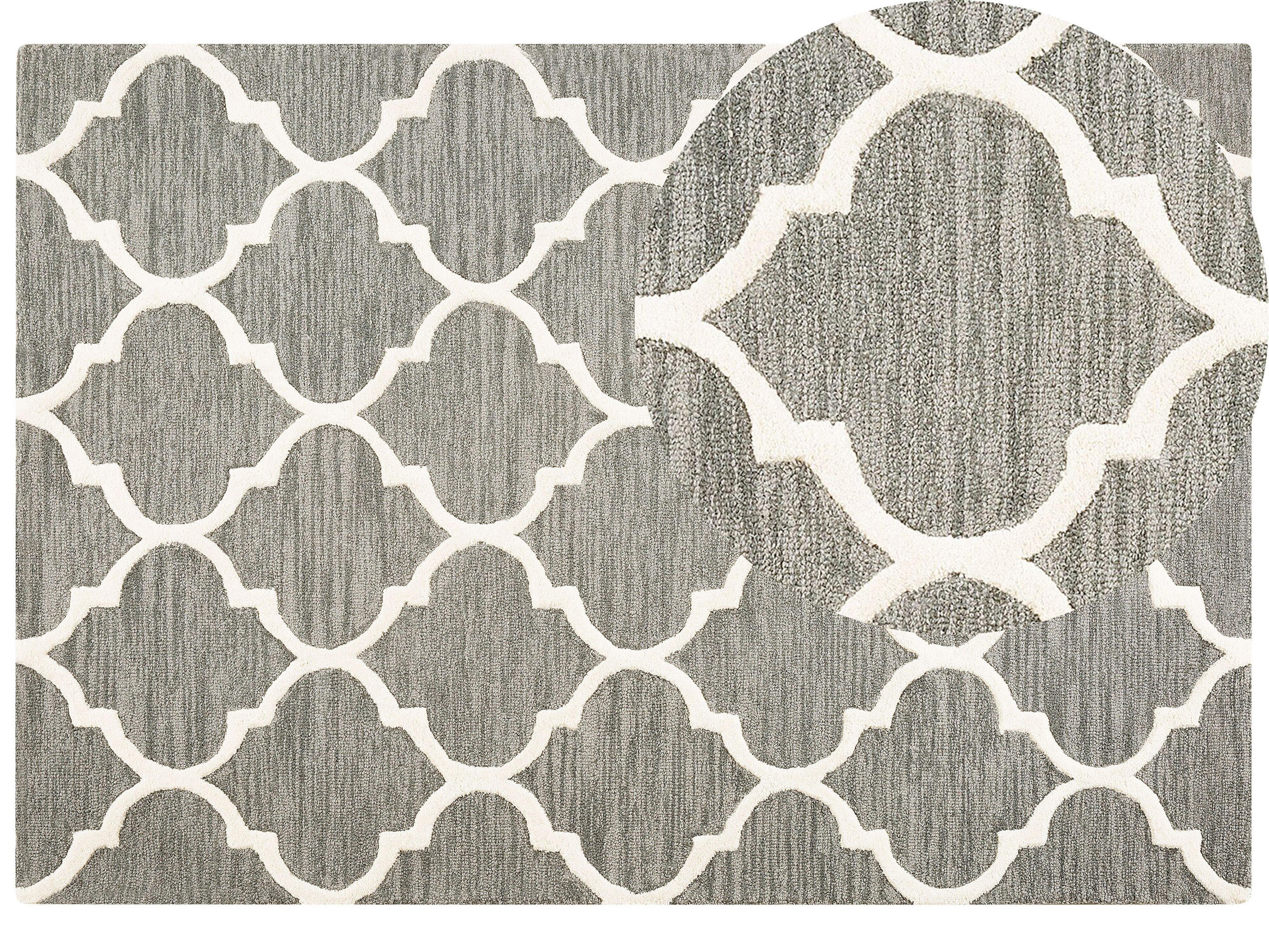 KURZFLOR-TEPPICH Yalova 230/160 cm - Grau, Textil (160/230cm) - Beliani