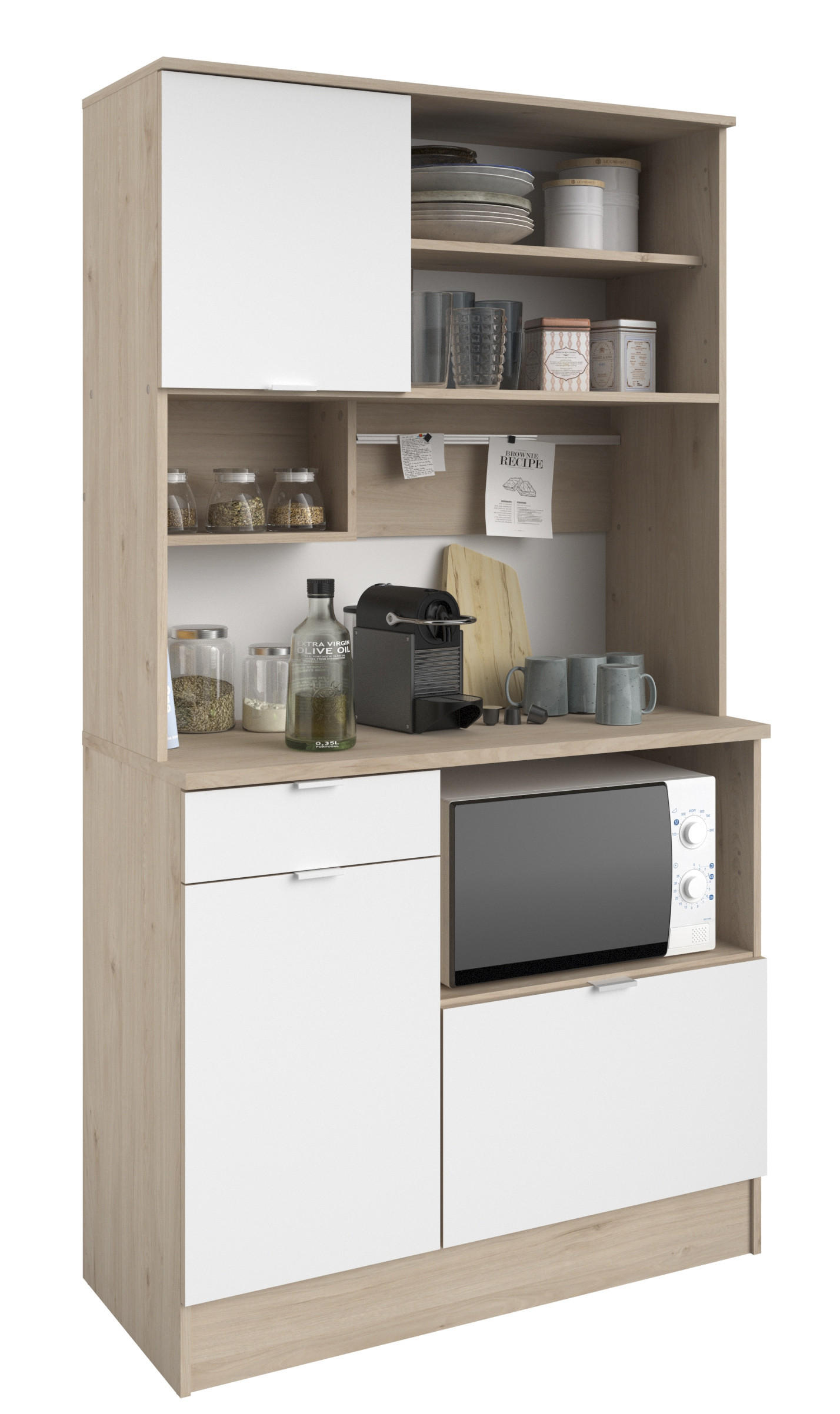 KÜCHENBUFFET Socool 11 in Weiß und Eiche - Weiß, Holzwerkstoff (80/200/120cm)