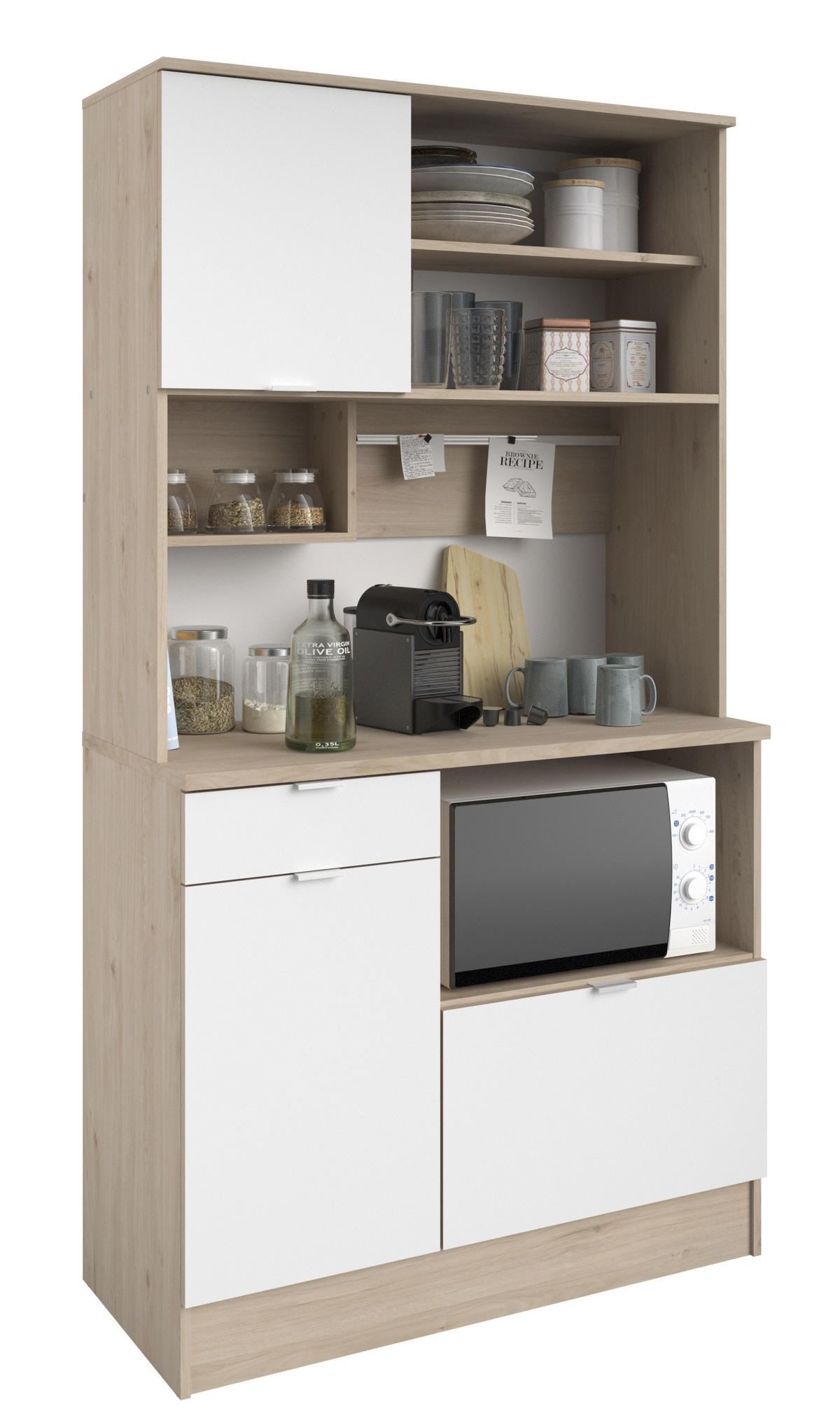 KÜCHENBUFFET Socool 11 in Weiß und Eiche - Weiß, Holzwerkstoff (80/200/120cm)