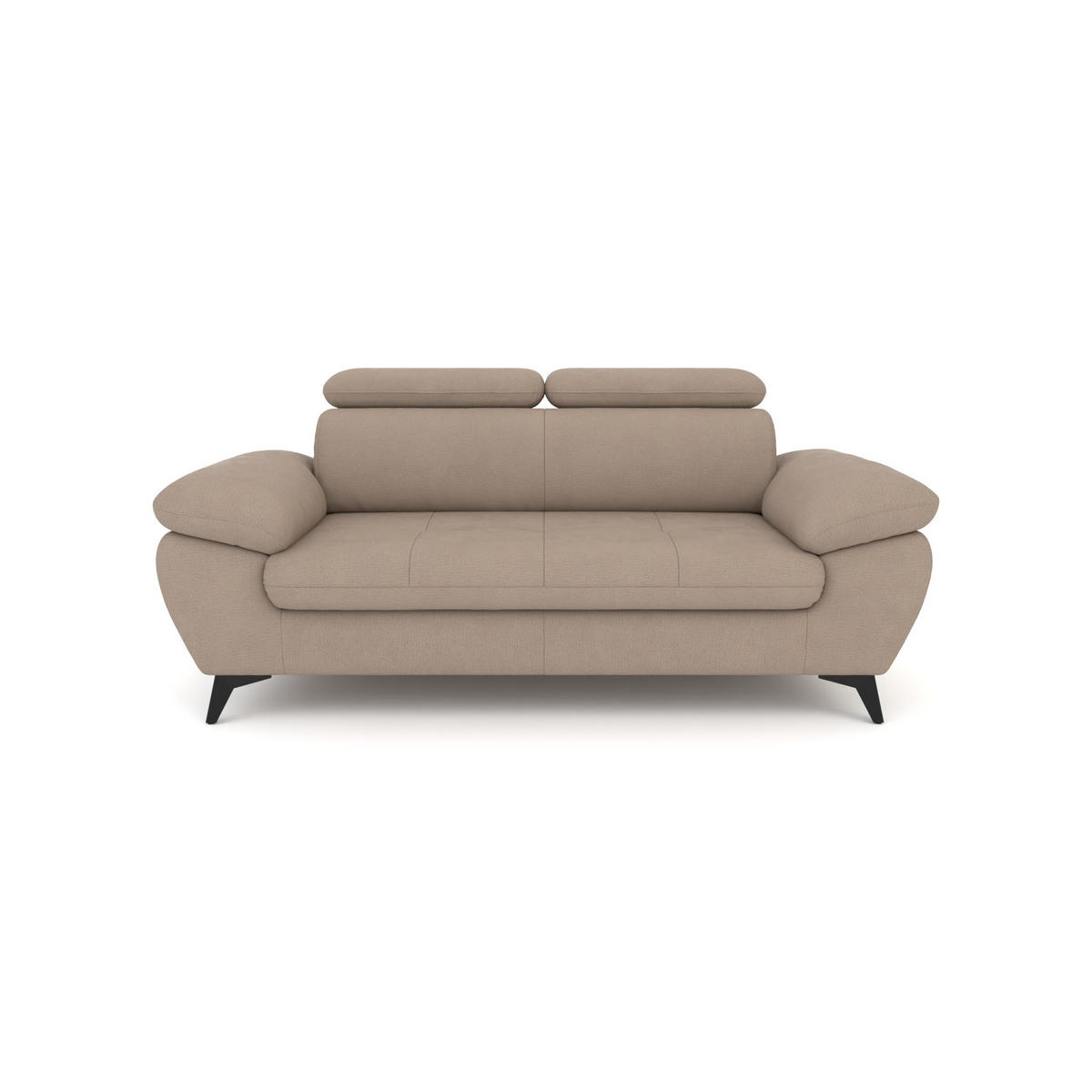 2,5-SITZER Karlstad Flachgewebe Braun verstell. Kopfstützen B 194 cm - Mauve, Kunststoff/Textil (194/84/100cm) - foamnova