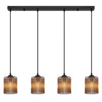 PENDELLEUCHTE LEEDS Rauchglas Grau - Grau, Metall (87/12/133cm) - Nowa