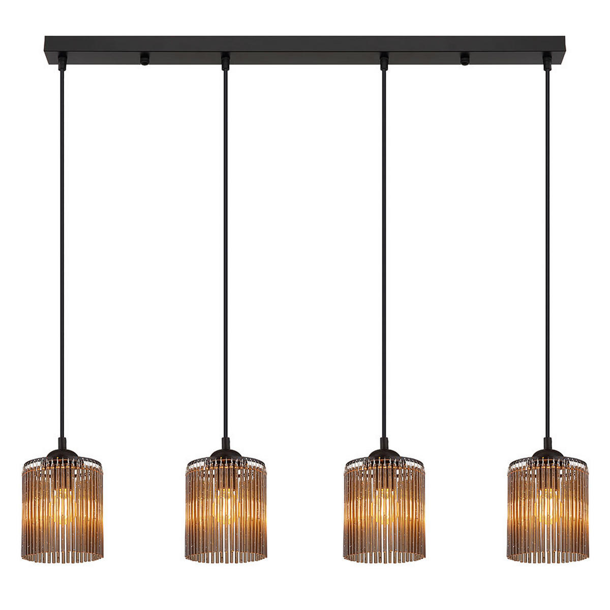 LED PENDELLEUCHTE Rauchfarben Schwarz 4-flammig - Grau, Metall (87/12/133cm) - Nowa