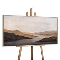 GEMÄLDE Sanfter Sonnenaufgang Schattenfugenrahmen Beige 160x80 cm - Beige, Holz (160/80cm) - YS-art gallery