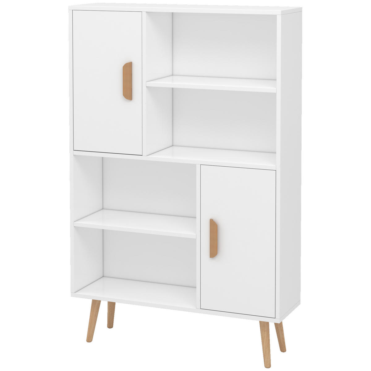 AKTENREGAL DE-14402 skandinavisch mit 2 Schränken Weiß - Weiß, Holzwerkstoff (235/123/80cm) - ComfortXL