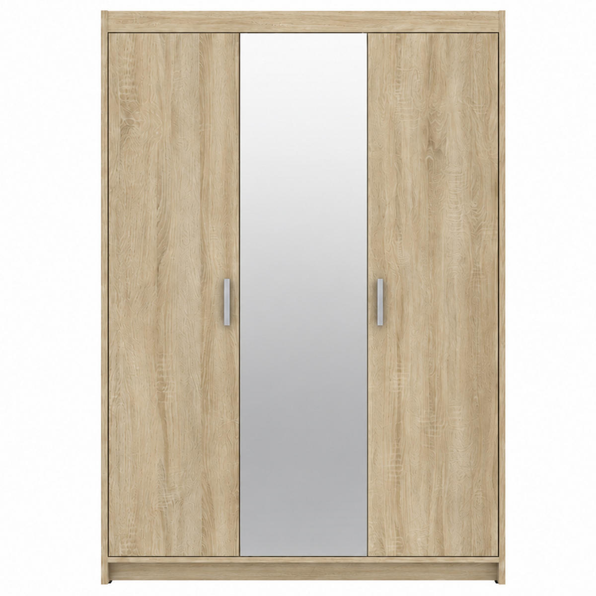 DREHTÜRENSCHRANK Elena mit 3 Türen, mit Spiegel, Sonoma Eiche - Sonoma Eiche, Holzwerkstoff (130/190/53cm) - Beautysofa