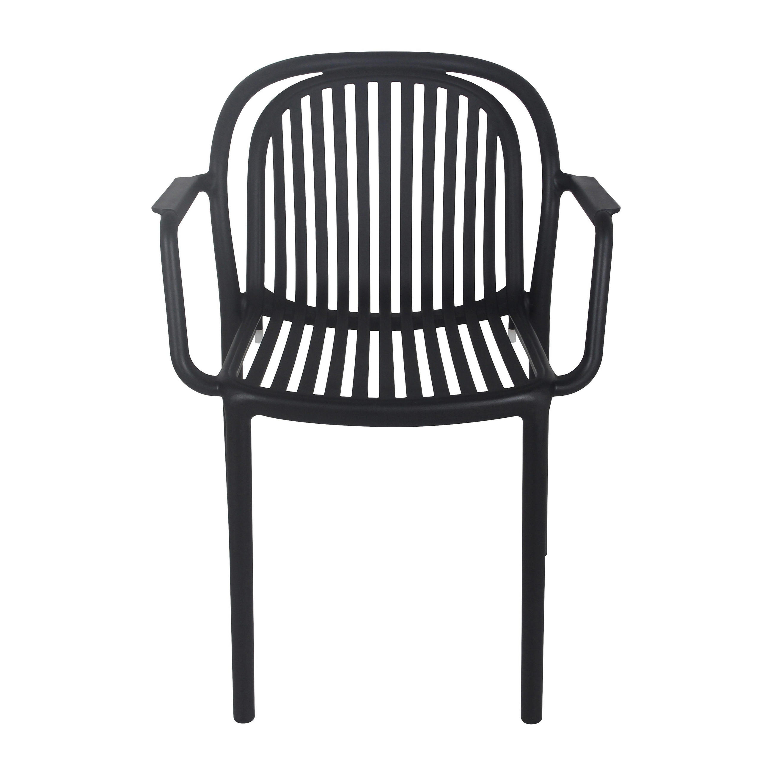 GARTENSTUHL, Schwarz - Schwarz, Kunststoff (57/58cm) - Oviala