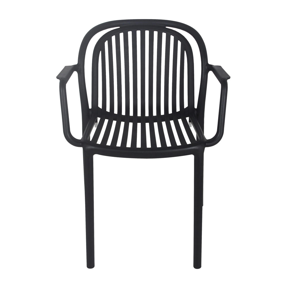 GARTENSTUHL, Schwarz - Schwarz, Kunststoff (57/58cm) - Oviala