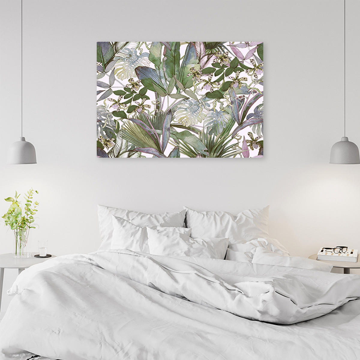 WANDBILD die tropischen monstera blätter - Grün, Textil (60/40cm) - Feeby