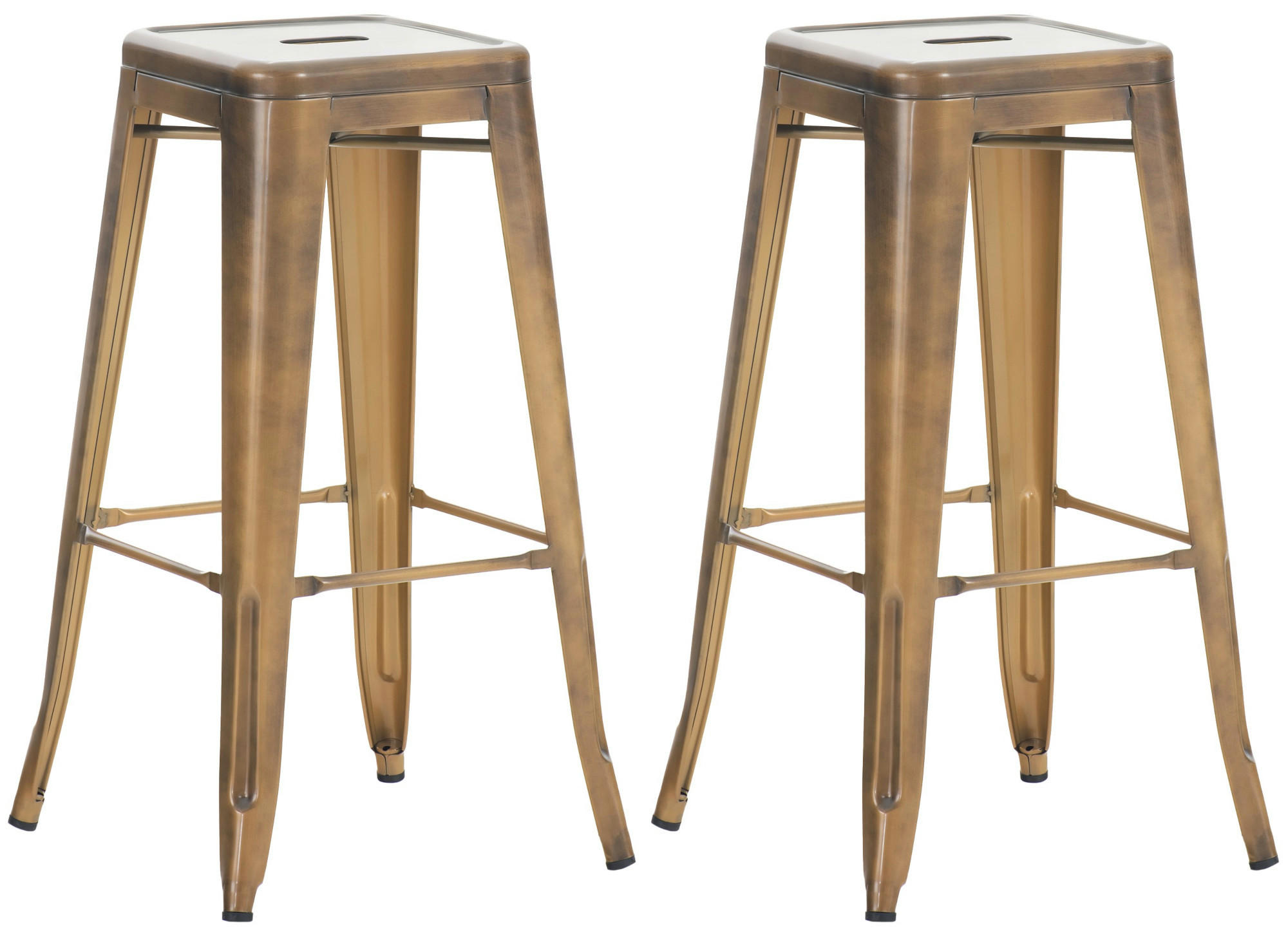 BARHOCKER 2er Set Metall gold - Goldfarben, Metall (43/76/43cm) - CLP