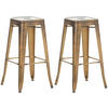 BARHOCKER 2er Set Metall gold - Goldfarben, Metall (43/76/43cm) - CLP