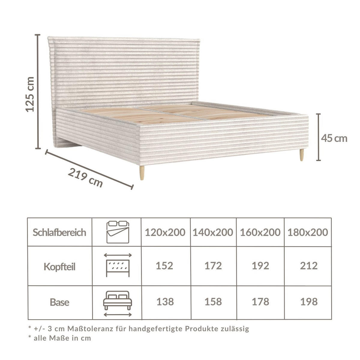 POLSTERBETT Cape Cod Grau 160/200 cm im Samtstoff - Naturfarben/Grau, Holz/Holzwerkstoff (160/200cm) - Maison de Reve