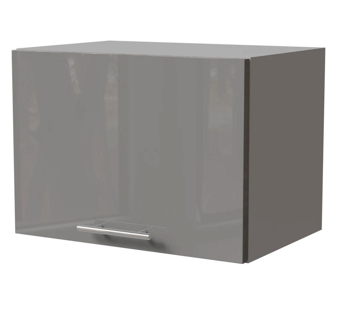 KLAPPHÄNGESCHRANK Essen W4B/50 Grau Hochglanz / Grau Matt 50 / 32,5 / 36cm - Grau, Holz/Holzwerkstoff (50/36/32.5cm) - Feldmann-Wohnen