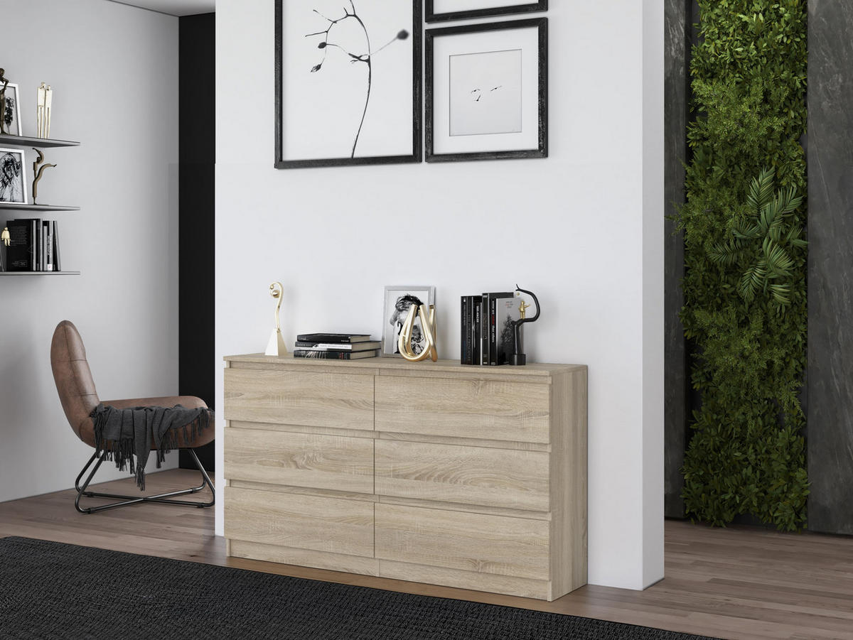 KOMMODE MALWA M6 140 - EICHE SONOMA - Sonoma Eiche, Holzwerkstoff (138/75/40cm) - CDF