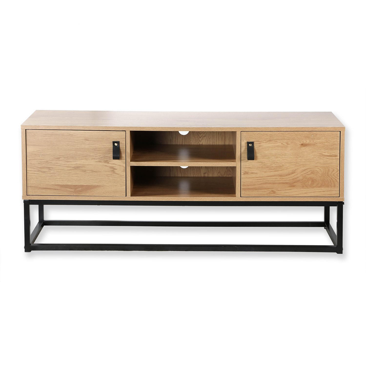 TV-MÖBEL Eiche Dekor 2 Türen und zentrale Ablage - L120 cm - Nussbaumfarben, Holzwerkstoff (39/48/120cm) - Calicosy