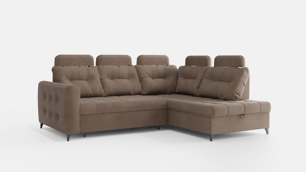 ECKSOFA Wendie - Braun, Holzwerkstoff/Textil (250/200cm) - Fun Möbel