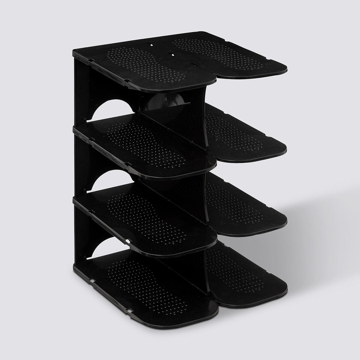 SCHUHABLAGE für den Schrank für 4 Paare Plot 26,5/24,5/37,8 cm - Schwarz, Kunststoff (24.5/37.8/26.5cm) - 5five Simply Smart
