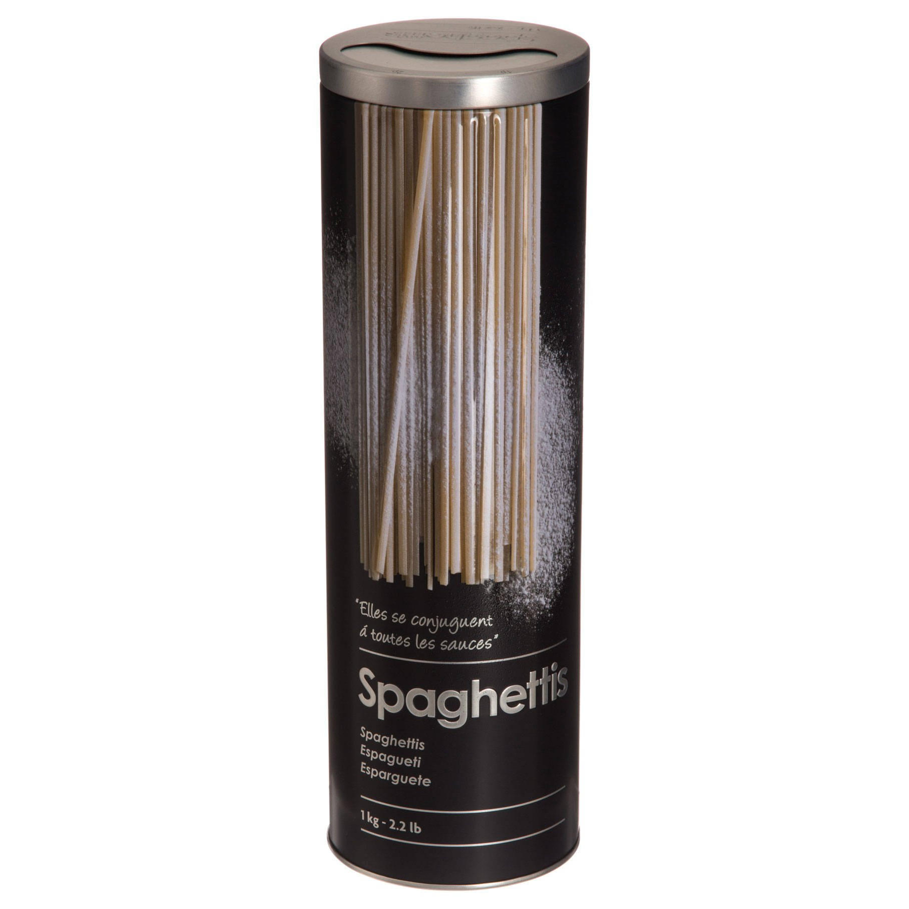 SPAGHETTIDOSE 1 kg 8,5/8,5/27 cm - Schwarz, Metall (8.5/27/8.5cm) - 5five Simply Smart