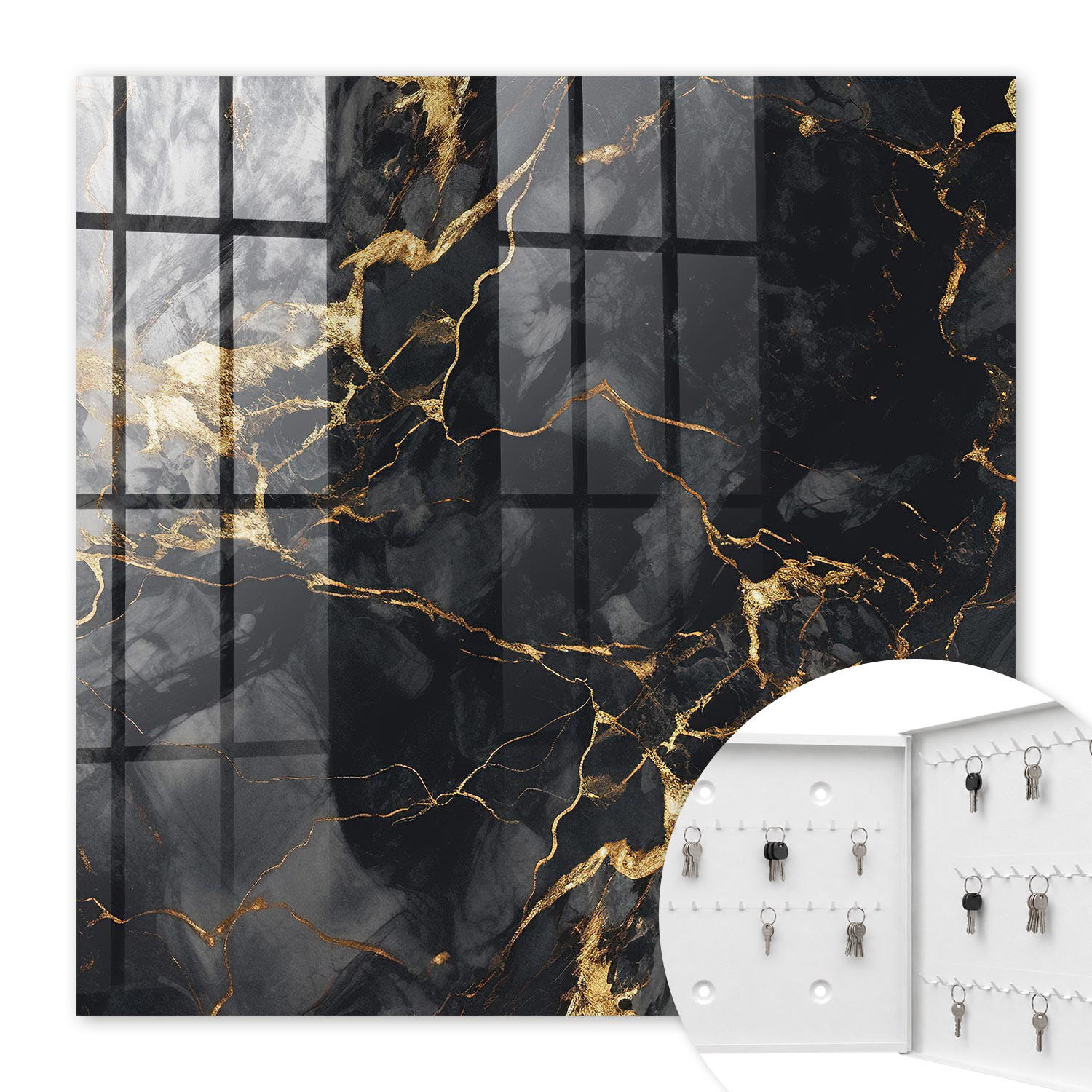 Tulup Schlüsselbox Schwarz 30x30x5 cm