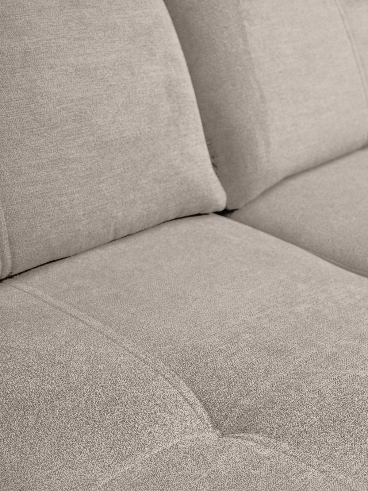 ECKSOFA PANAMA mit Schlaffunktion und Bettkasten, Farbe: Beige, Velourstoff, Ottomane Rechts - Beige, Textil (270/180cm) - VENASI MÖBEL