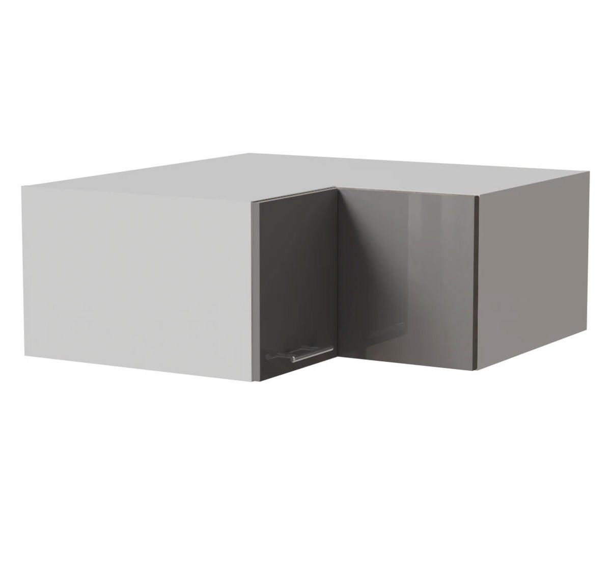 ECK-AUFSATZSCHRANK Essen W14/90/36 Grau Hochglanz / Weiß Matt 90 / 90 / 36cm - Weiß/Grau, Holz/Holzwerkstoff (90/36/90cm) - Feldmann-Wohnen