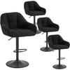 BARHOCKER 4er Set gepolstert, Chenille, Cord, Schwarz - Schwarz, Kunststoff/Textil (52/87/50cm) - Woltu