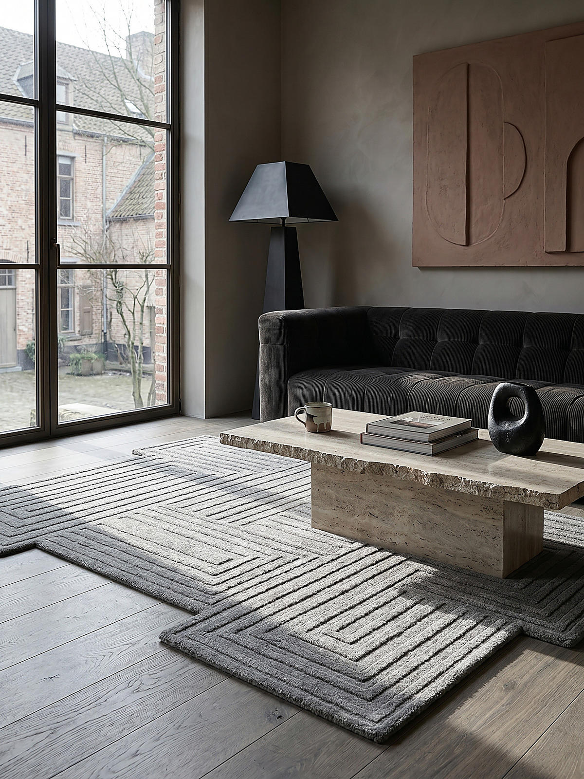 WOLLTEPPICH LEVEN, geometrisch, Grau, 160 x 230 cm - Grau, Textil (230/160cm) - KADIMA DESIGN