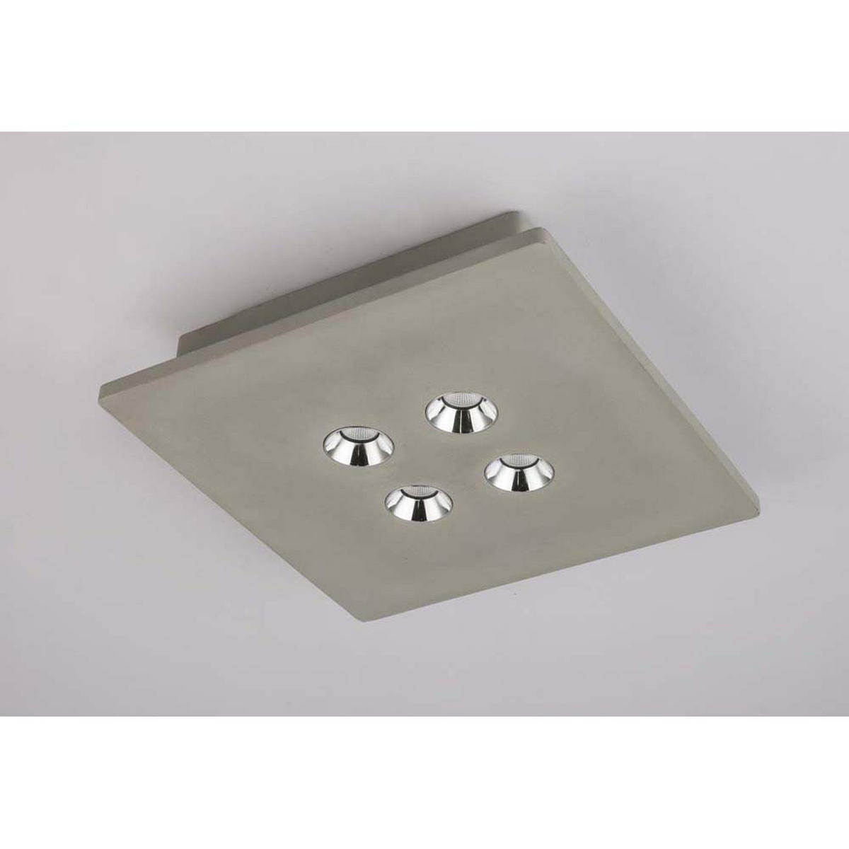 LED DECKENLEUCHTE TIMO Beton Grau - Grau, Stein (25/25/5cm)